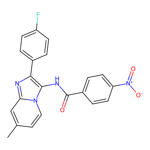 N-[2-(4-fluorophenyl)-7-methylimidazo[1,2-a]pyridin-3-yl]-4-nitrobenzamide structure