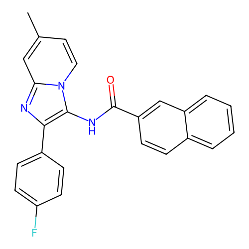 N-[2-(4-fluorophenyl)-7-methylimidazo[1,2-a]pyridin-3-yl]naphthalene-2-carboxamide structure