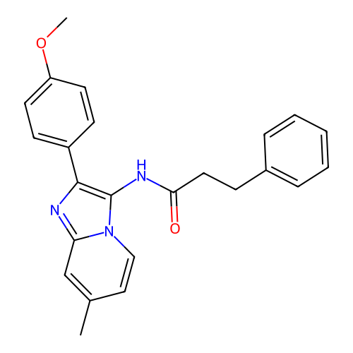 N-[2-(4-methoxyphenyl)-7-methylimidazo[1,2-a]pyridin-3-yl]-3-phenylpropanamide structure