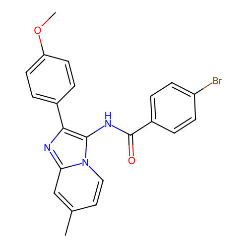 4-bromo-N-[2-(4-methoxyphenyl)-7-methylimidazo[1,2-a]pyridin-3-yl]benzamide structure