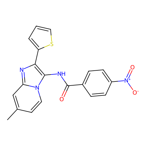 N-[7-Methyl-2-(thiophen-2-YL)imidazo[1,2-A]pyridin-3-YL]-4-nitrobenzamide structure