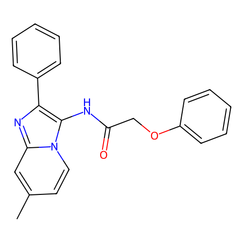 N-(7-methyl-2-phenylimidazo[1,2-a]pyridin-3-yl)-2-phenoxyacetamide structure