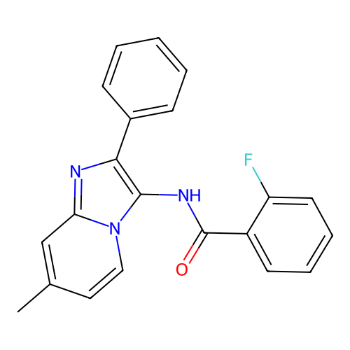 2-fluoro-N-(7-methyl-2-phenylimidazo[1,2-a]pyridin-3-yl)benzamide structure