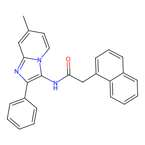 N-(7-methyl-2-phenylimidazo[1,2-a]pyridin-3-yl)-2-(naphthalen-1-yl)acetamide structure