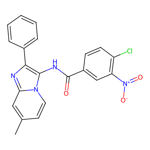 4-chloro-N-(7-methyl-2-phenylimidazo[1,2-a]pyridin-3-yl)-3-nitrobenzamide structure