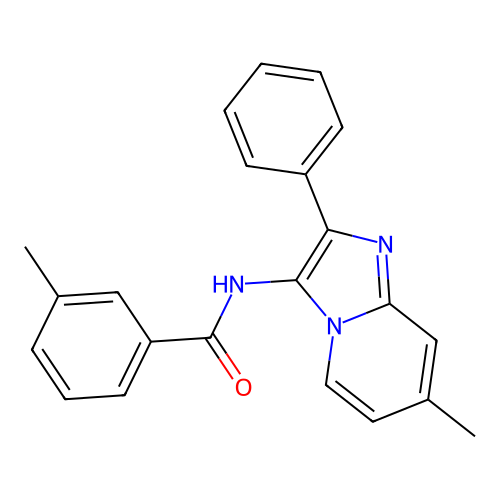 3-methyl-N-{7-methyl-2-phenylimidazo[1,2-a]pyridin-3-yl}benzamide structure