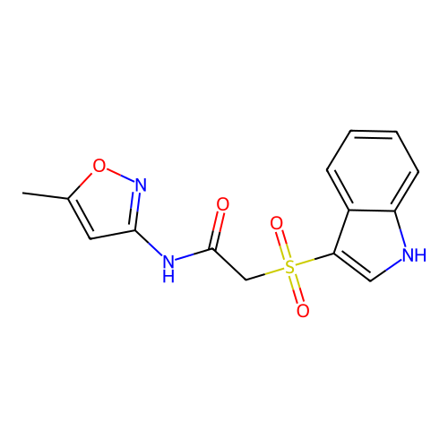 N-(5-Methylisoxazole-3-yl)-(1H-indole-3-yl)sulfonylacetamide structure