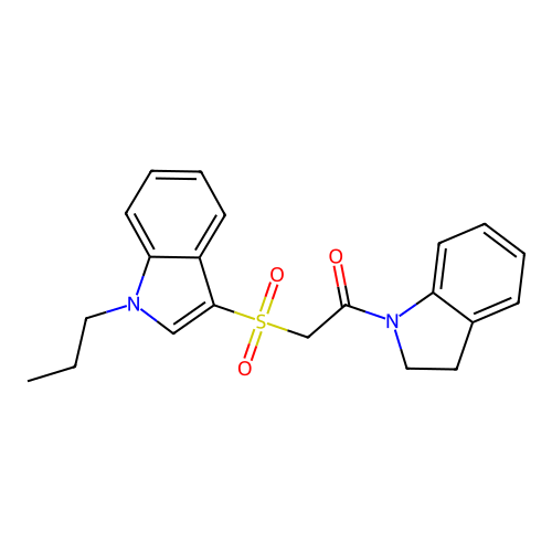 1-(indolin-1-yl)-2-((1-propyl-1H-indol-3-yl)sulfonyl)ethanone structure