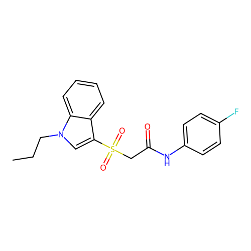 N-(4-fluorophenyl)-2-((1-propyl-1H-indol-3-yl)sulfonyl)acetamide structure
