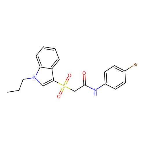 N-(4-bromophenyl)-2-((1-propyl-1H-indol-3-yl)sulfonyl)acetamide structure