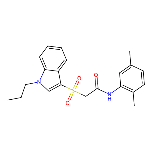 N-(2,5-dimethylphenyl)-2-((1-propyl-1H-indol-3-yl)sulfonyl)acetamide structure