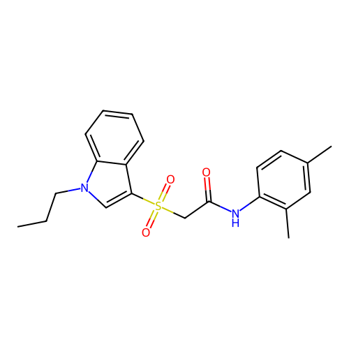 N-(2,4-dimethylphenyl)-2-((1-propyl-1H-indol-3-yl)sulfonyl)acetamide structure