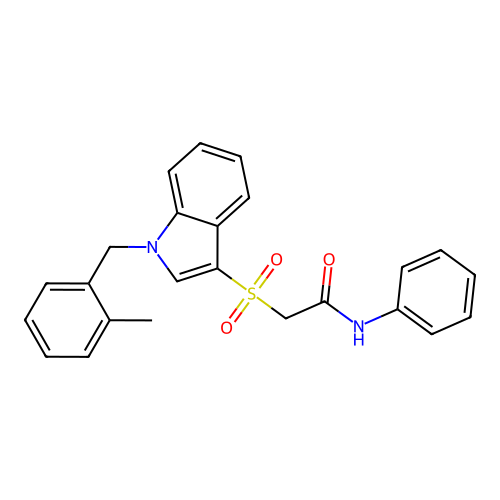 2-((1-(2-methylbenzyl)-1H-indol-3-yl)sulfonyl)-N-phenylacetamide structure