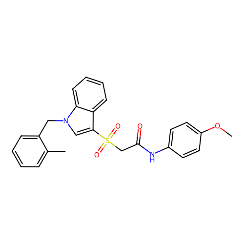 N-(4-methoxyphenyl)-2-((1-(2-methylbenzyl)-1H-indol-3-yl)sulfonyl)acetamide structure