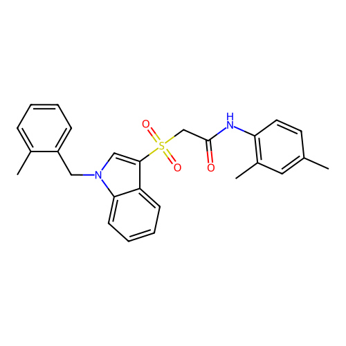 N-(2,4-dimethylphenyl)-2-((1-(2-methylbenzyl)-1H-indol-3-yl)sulfonyl)acetamide structure