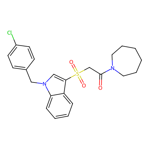 1-(azepan-1-yl)-2-((1-(4-chlorobenzyl)-1H-indol-3-yl)sulfonyl)ethanone structure