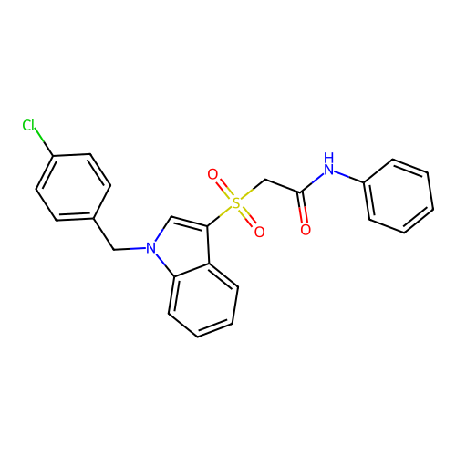 2-((1-(4-chlorobenzyl)-1H-indol-3-yl)sulfonyl)-N-phenylacetamide structure
