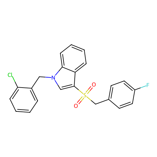1-(2-chlorobenzyl)-3-((4-fluorobenzyl)sulfonyl)-1H-indole structure