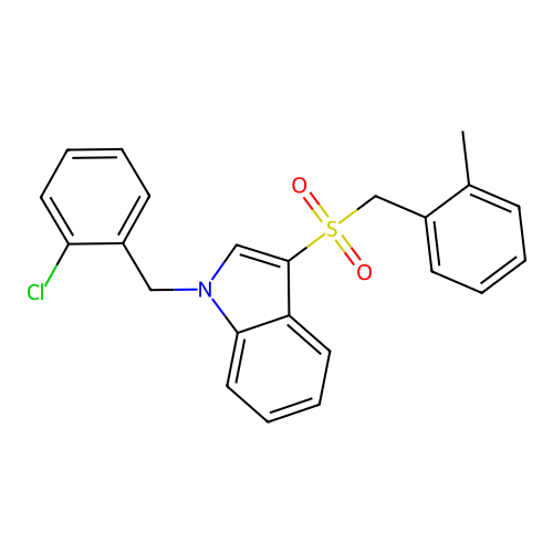 1-(2-chlorobenzyl)-3-((2-methylbenzyl)sulfonyl)-1H-indole structure
