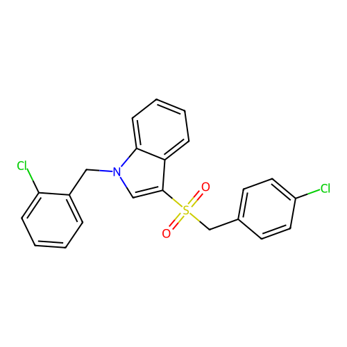 1-[(2-Chlorophenyl)methyl]-3-[(4-chlorophenyl)methylsulfonyl]indole structure