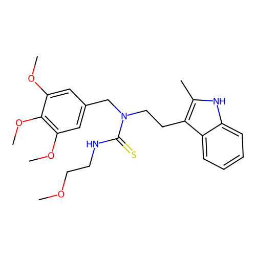 3-(2-methoxyethyl)-1-[2-(2-methyl-1H-indol-3-yl)ethyl]-1-[(3,4,5-trimethoxyphenyl)methyl]thiourea structure