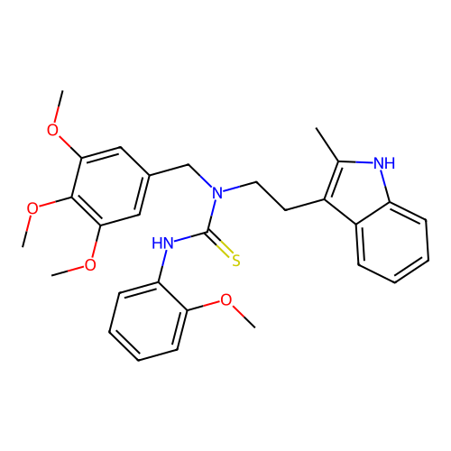 1-(2-METHOXYPHENYL)-3-[2-(2-METHYL-1H-INDOL-3-YL)ETHYL]-3-[(3,4,5-TRIMETHOXYPHENYL)METHYL]THIOUREA structure