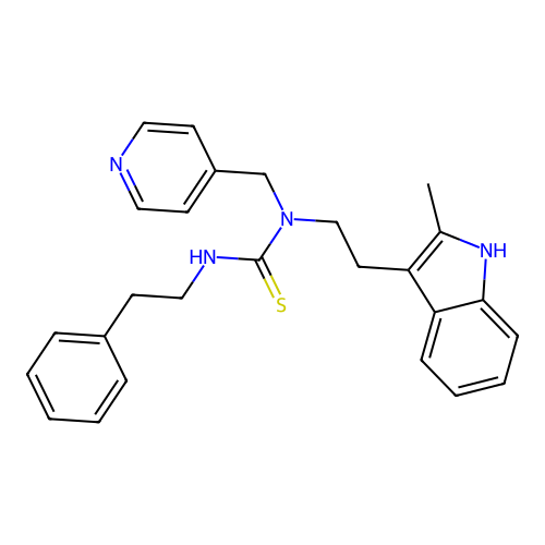 1-(2-(2-methyl-1H-indol-3-yl)ethyl)-3-phenethyl-1-(pyridin-4-ylmethyl)thiourea structure