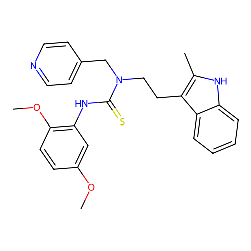 3-(2,5-dimethoxyphenyl)-1-[2-(2-methyl-1H-indol-3-yl)ethyl]-1-(pyridin-4-ylmethyl)thiourea structure