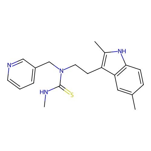 1-(2-(2,5-dimethyl-1H-indol-3-yl)ethyl)-3-methyl-1-(pyridin-3-ylmethyl)thiourea structure