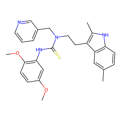 3-(2,5-dimethoxyphenyl)-1-[2-(2,5-dimethyl-1H-indol-3-yl)ethyl]-1-[(pyridin-3-yl)methyl]thiourea structure