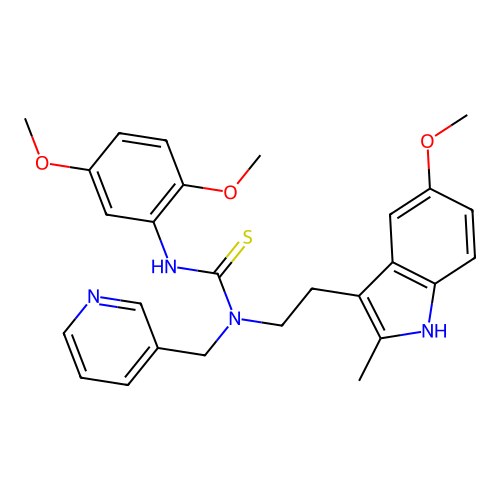 3-(2,5-dimethoxyphenyl)-1-[2-(5-methoxy-2-methyl-1H-indol-3-yl)ethyl]-1-[(pyridin-3-yl)methyl]thiourea structure