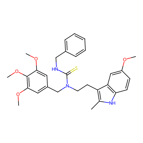 1-BENZYL-3-[2-(5-METHOXY-2-METHYL-1H-INDOL-3-YL)ETHYL]-3-[(3,4,5-TRIMETHOXYPHENYL)METHYL]THIOUREA structure