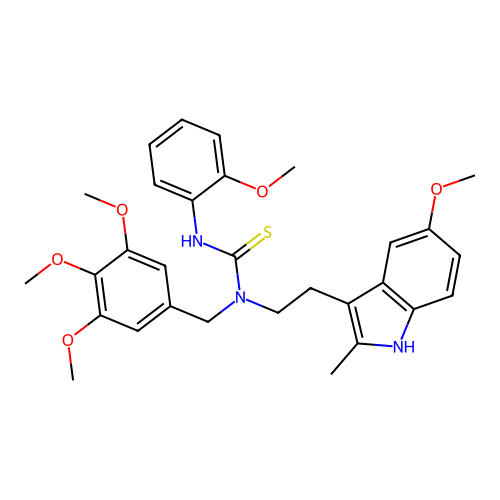 3-[2-(5-METHOXY-2-METHYL-1H-INDOL-3-YL)ETHYL]-1-(2-METHOXYPHENYL)-3-[(3,4,5-TRIMETHOXYPHENYL)METHYL]THIOUREA structure