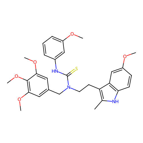 3-[2-(5-METHOXY-2-METHYL-1H-INDOL-3-YL)ETHYL]-1-(3-METHOXYPHENYL)-3-[(3,4,5-TRIMETHOXYPHENYL)METHYL]THIOUREA structure