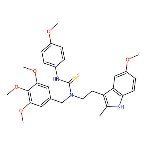 3-[2-(5-METHOXY-2-METHYL-1H-INDOL-3-YL)ETHYL]-1-(4-METHOXYPHENYL)-3-[(3,4,5-TRIMETHOXYPHENYL)METHYL]THIOUREA structure