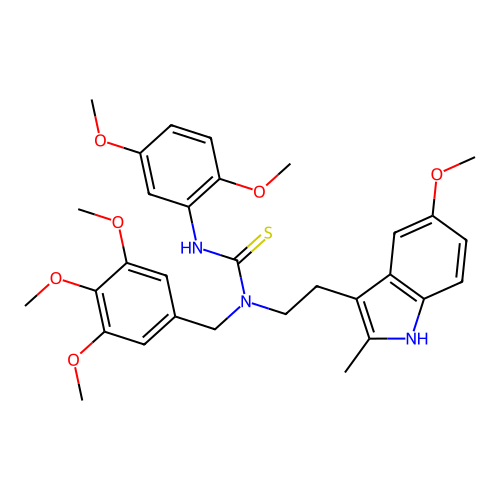 1-(2,5-DIMETHOXYPHENYL)-3-[2-(5-METHOXY-2-METHYL-1H-INDOL-3-YL)ETHYL]-3-[(3,4,5-TRIMETHOXYPHENYL)METHYL]THIOUREA structure