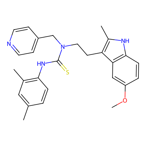 3-(2,4-dimethylphenyl)-1-(2-(5-methoxy-2-methyl-1H-indol-3-yl)ethyl)-1-(pyridin-4-ylmethyl)thiourea structure