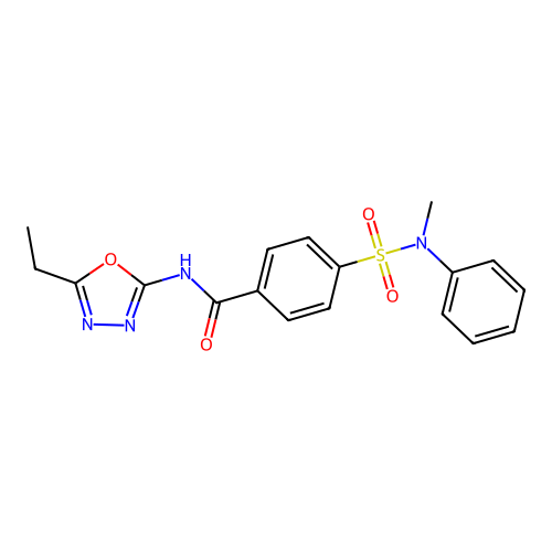 N-(5-ethyl-1,3,4-oxadiazol-2-yl)-4-[methyl(phenyl)sulfamoyl]benzamide structure
