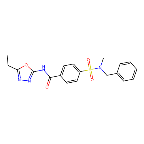 4-(N-benzyl-N-methylsulfamoyl)-N-(5-ethyl-1,3,4-oxadiazol-2-yl)benzamide structure