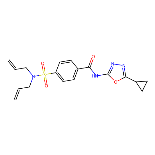 N-(5-cyclopropyl-1,3,4-oxadiazol-2-yl)-4-(N,N-diallylsulfamoyl)benzamide structure