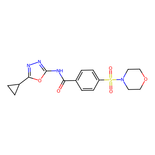 N-(5-cyclopropyl-1,3,4-oxadiazol-2-yl)-4-(morpholinosulfonyl)benzamide structure