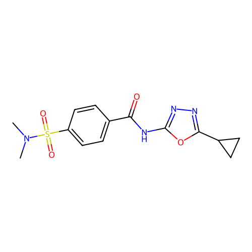 N-(5-cyclopropyl-1,3,4-oxadiazol-2-yl)-4-(N,N-dimethylsulfamoyl)benzamide structure