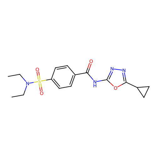 N-(5-cyclopropyl-1,3,4-oxadiazol-2-yl)-4-(diethylsulfamoyl)benzamide structure
