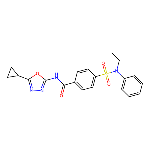 N-(5-cyclopropyl-1,3,4-oxadiazol-2-yl)-4-[ethyl(phenyl)sulfamoyl]benzamide structure