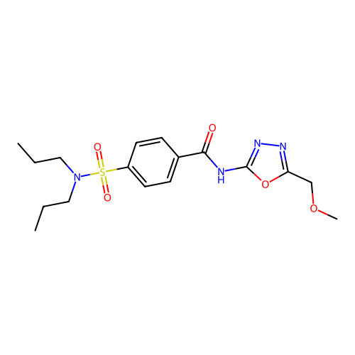 4-(dipropylsulfamoyl)-N-[5-(methoxymethyl)-1,3,4-oxadiazol-2-yl]benzamide structure