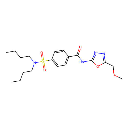 4-(dibutylsulfamoyl)-N-[5-(methoxymethyl)-1,3,4-oxadiazol-2-yl]benzamide structure