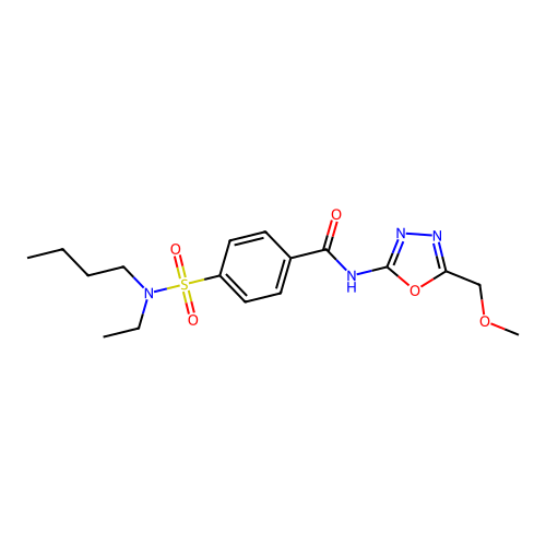 4-[butyl(ethyl)sulfamoyl]-N-[5-(methoxymethyl)-1,3,4-oxadiazol-2-yl]benzamide structure