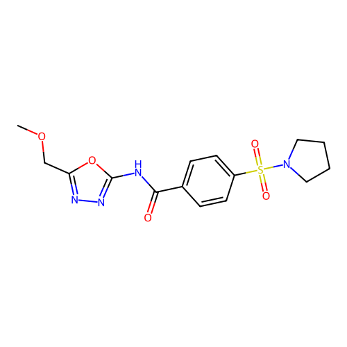N-(5-(methoxymethyl)-1,3,4-oxadiazol-2-yl)-4-(pyrrolidin-1-ylsulfonyl)benzamide structure