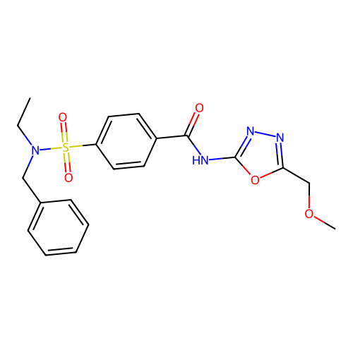 4-[benzyl(ethyl)sulfamoyl]-N-[5-(methoxymethyl)-1,3,4-oxadiazol-2-yl]benzamide structure