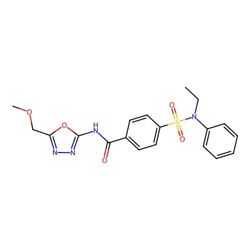 4-[ethyl(phenyl)sulfamoyl]-N-[5-(methoxymethyl)-1,3,4-oxadiazol-2-yl]benzamide structure
